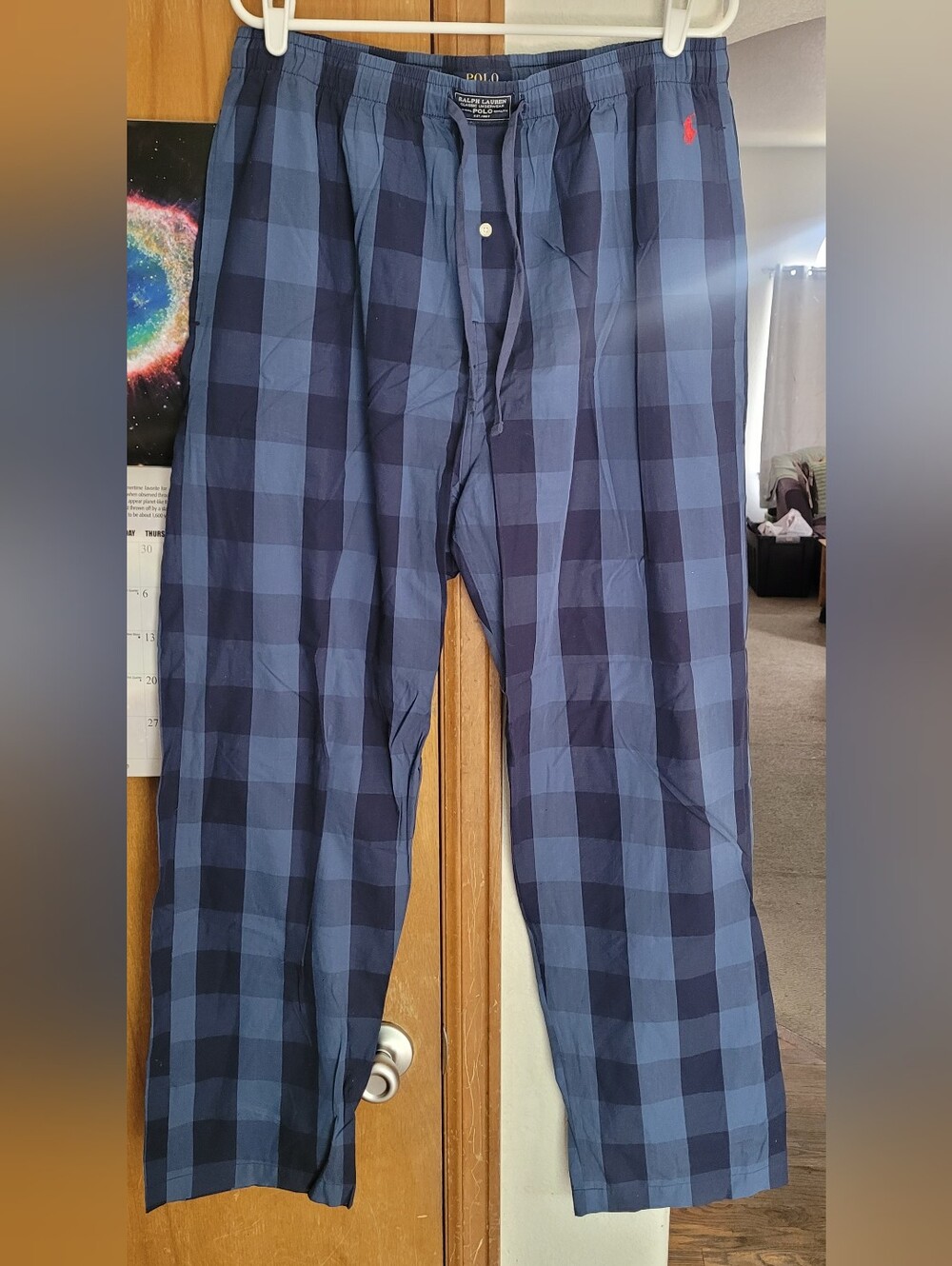 Polo by Ralph Lauren Navy and Light Blue Plaid Lounge Pants